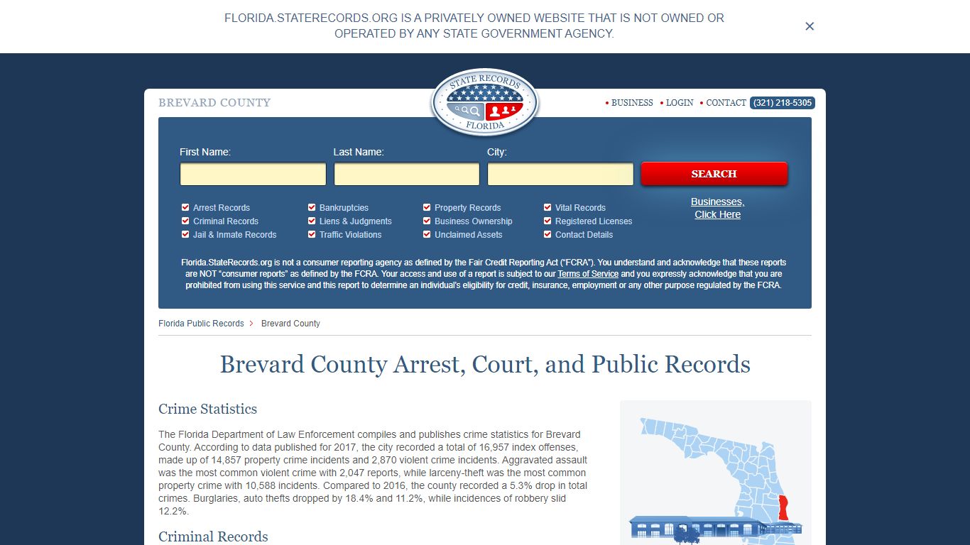 Brevard County Arrest, Court, and Public Records